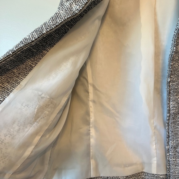 J. Crew Full Zip Tweed Long Sleeve Jacket Size 12 Off White & Black - Picture 8 of 11